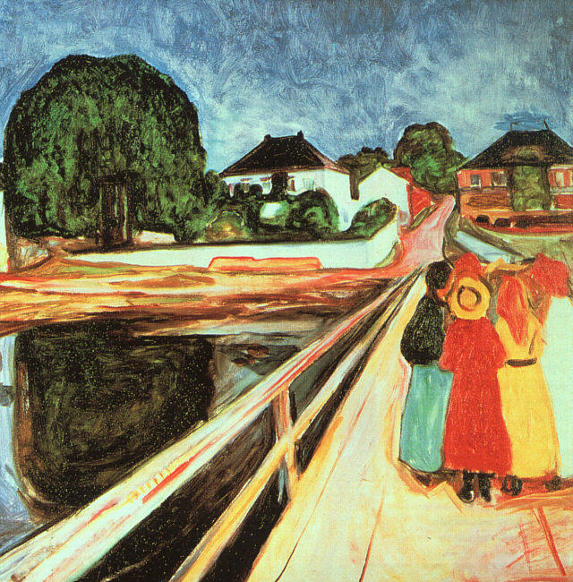 Girls on a Bridge, 1899-1900 - Edvard Munch Painting
